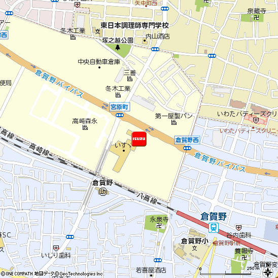 関東いすゞ自動車株式会社・高崎支店付近の地図